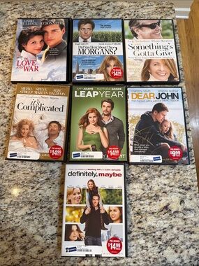 Lot of 7 Romantic Comedy & Romance DVD Movie Bundle Dear John Leap Year and More